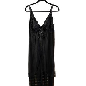 Vintage Torrid Black Sheer Peignor